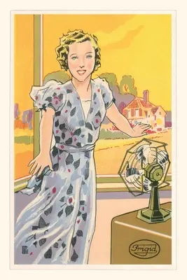 Diario Vintage Mujer inglesa con abanico eléctrico - Vintage Journal English Woman with Electric Fan