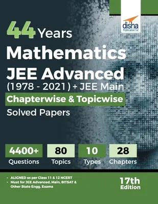 44 Años Matemáticas JEE Advanced (1978 - 2021) + JEE Main Chapterwise & Topicwise Documentos Resueltos 17ª Edición - 44 Years Mathematics JEE Advanced (1978 - 2021) + JEE Main Chapterwise & Topicwise Solved Papers 17th Edition
