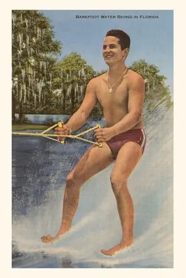 Diario Vintage Esquiador acuático descalzo, Florida - Vintage Journal Barefoot Water Skier, Florida