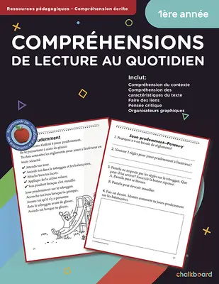 Comprensión lectora diaria en francés canadiense Grado 1 - Canadian French Daily Reading Comprehension Grade 1