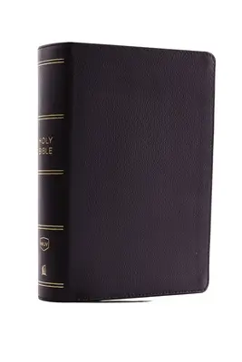 NKJV, Biblia de referencia compacta de una columna, cuero auténtico, negra, edición con letras rojas, impresión cómoda - NKJV, Compact Single-Column Reference Bible, Genuine Leather, Black, Red Letter Edition, Comfort Print