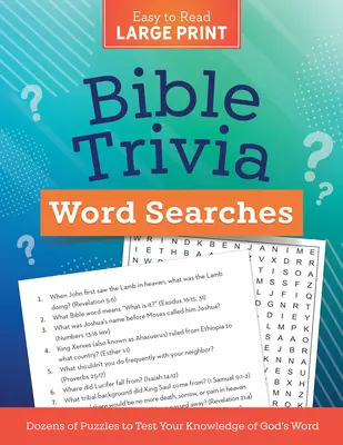 Sopas de letras bíblicas en letra grande: Docenas de acertijos para poner a prueba tu conocimiento de la Palabra de Dios - Bible Trivia Word Searches Large Print: Dozens of Puzzles to Test Your Knowledge of God's Word