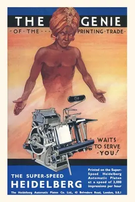 Diario Vintage Genio semidesnudo con imprenta - Vintage Journal Semi-Nude Genie with Printing Press