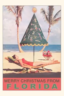Diario Vintage Feliz Navidad desde Florida, paraguas festivo - Vintage Journal Merry Christmas from Florida, Festive Umbrella