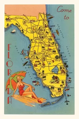 Diario Vintage Mapa de Florida - Vintage Journal Map of Florida