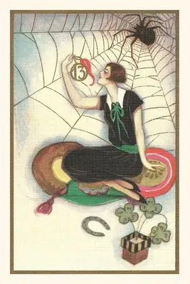 Diario Vintage Mujer con Chile en Tela de Araña - Vintage Journal Woman with Chile Pepper by Spider Web