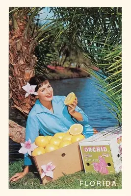 Diario Vintage Mujer con pomelo, Florida - Vintage Journal Woman with Grapefruit, Florida
