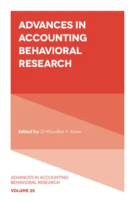 Avances en la investigación del comportamiento contable - Advances in Accounting Behavioral Research