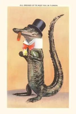 Diario Vintage Alligator in Top Hat - Vintage Journal Alligator in Top Hat