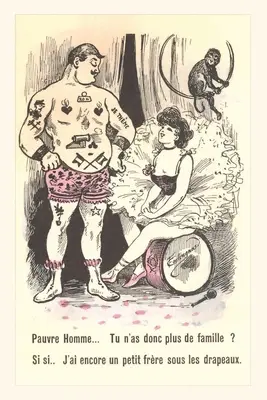 Diario Vintage Caricatura francesa con bailarina y forzudo - Vintage Journal French Cartoon with Dancer and Strongman