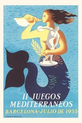 Diario Vintage Cartel de los Juegos Mediterráneos de 1955 - Vintage Journal 1955 Mediterranean Games Poster