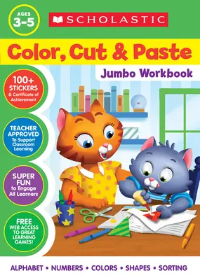 Color, Cut & Paste Jumbo Libro de ejercicios - Color, Cut & Paste Jumbo Workbook