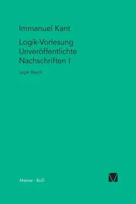 Logik-Vorlesungen. Libros no publicados I - Logik-Vorlesungen. Unverffentlichte Nachschriften I