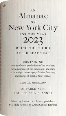 Almanaque de Nueva York para el año 2023 - An Almanac of New York City for the Year 2023