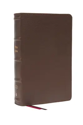 Kjv, Biblia de referencia a una columna, tamaño personal, letra grande, cuero auténtico, marrón, letra roja, cómoda impresión: Santa Biblia, Versión Reina Valera - Kjv, Personal Size Large Print Single-Column Reference Bible, Genuine Leather, Brown, Red Letter, Comfort Print: Holy Bible, King James Version