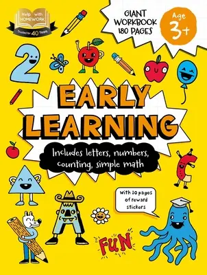 Ayuda con los deberes: 3+ Aprendizaje Temprano: Incluye letras, números, cuentas, matemáticas sencillas y 10 páginas de pegatinas de recompensa - Help with Homework: 3+ Early Learning: Includes Letters, Numbers, Counting, Simple Math, and 10 Pages of Reward Stickers