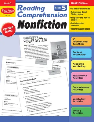 Comprensión de lectura: No ficción, 5.º grado Recurso para el profesor - Reading Comprehension: Nonfiction, Grade 5 Teacher Resource