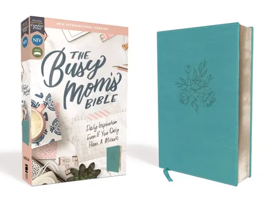 Niv, Biblia de la mamá ocupada, Leathersoft, Teal, Red Letter Edition, Comfort Print: Inspiración diaria aunque sólo tengas un minuto - Niv, Busy Mom's Bible, Leathersoft, Teal, Red Letter Edition, Comfort Print: Daily Inspiration Even If You Only Have One Minute