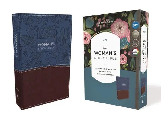 NVI, la Biblia de estudio de la mujer, imitación de cuero, azul/marrón, a todo color: Recibir la verdad de Dios para el equilibrio, la esperanza y la transformación - NIV, the Woman's Study Bible, Imitation Leather, Blue/Brown, Full-Color: Receiving God's Truth for Balance, Hope, and Transformation