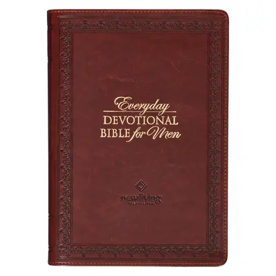 NLT Santa Biblia Biblia de devoción diaria para hombres Nueva Traducción Viviente, Piel vegana, Borgoña gofrada - NLT Holy Bible Everyday Devotional Bible for Men New Living Translation, Vegan Leather, Burgundy Debossed