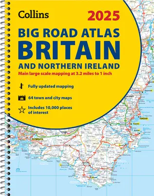 2025 Atlas Collins de Gran Bretaña e Irlanda del Norte: A3 Spiral - 2025 Collins Big Road Atlas Britain and Northern Ireland: A3 Spiral