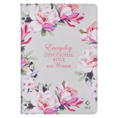 NLT Santa Biblia Biblia de devoción diaria para mujeres Nueva Traducción Viviente, Piel vegana, Estampado floral rosa - NLT Holy Bible Everyday Devotional Bible for Women New Living Translation, Vegan Leather, Pink Floral Printed