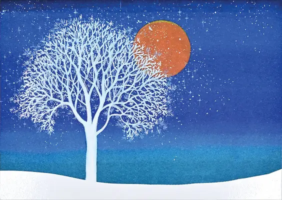 Árbol de invierno Tarjetas navideñas en caja de lujo - Winter Tree Deluxe Boxed Holiday Cards