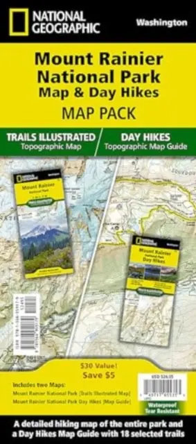 Mount Rainier Day Hikes and National Park Map [Map Pack Bundle] Mapa - Mount Rainier Day Hikes and National Park Map [Map Pack Bundle] Map