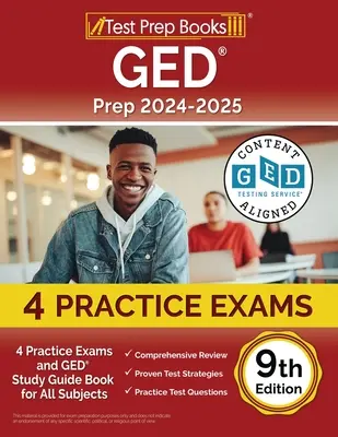 Preparación para el GED 2024-2025: 4 Exámenes de Práctica y Libro Guía de Estudio del GED para Todas las Materias [9ª Edición] - GED Prep 2024-2025: 4 Practice Exams and GED Study Guide Book for All Subjects [9th Edition]