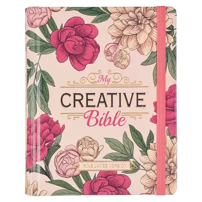 Santa Biblia RVR, Mi Biblia Creativa, Tapa dura de imitación de cuero - Marcador de cinta, Versión Reina Valera, Estampado floral rosa - KJV Holy Bible, My Creative Bible, Faux Leather Hardcover - Ribbon Marker, King James Version, Pink Printed Floral