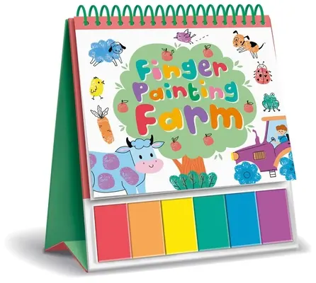 Finger Painting Farm: Libro para colorear de caballete con 6 pinturas - Finger Painting Farm: Easel Coloring Book with 6 Paints