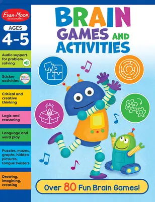 Brain Games and Activities, Ages 4 - 5 Workbook (Juegos y actividades cerebrales, cuaderno de ejercicios para niños de 4 a 5 años) - Brain Games and Activities, Ages 4 - 5 Workbook