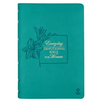 NLT Santa Biblia Biblia de devoción diaria para mujeres Nueva Traducción Viviente Piel vegana, verde azulado en relieve - NLT Holy Bible Everyday Devotional Bible for Women New Living Translation Vegan Leather, Teal Debossed