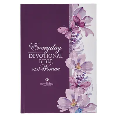 NLT Santa Biblia Biblia de devoción diaria para mujeres Nueva Traducción Viviente, Estampado floral morado - NLT Holy Bible Everyday Devotional Bible for Women New Living Translation, Purple Floral Printed